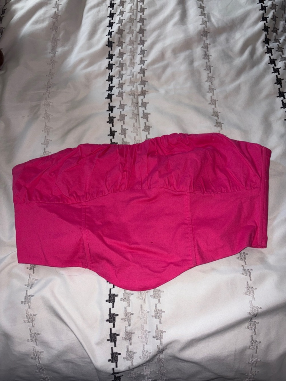 Cotton Candy Hot Pink Strapless Crop Top